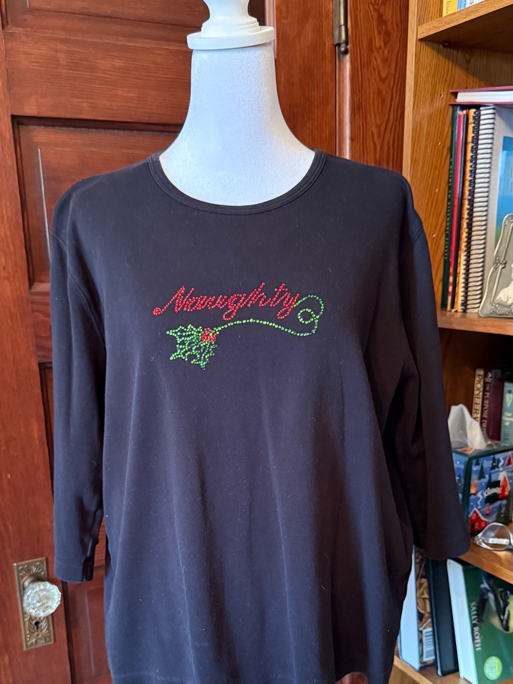 Women's Black Naughty Christmas Long Sleeve
T-Shirt/XL